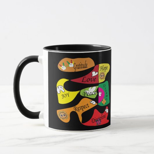 Peace Joy Love Inspirational Quote Coffee Mug マグカップ (左)