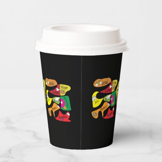 Peace Joy Love Inspirational Quote Paper Cups 紙コップ (右)