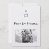 Peace. Joy. Presence. Minimalist Photo Christmas シーズンカード (正面)