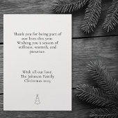 Peace. Joy. Presence. Minimalist Photo Christmas シーズンカード