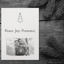 Peace. Joy. Presence. Minimalist Photo Christmas 