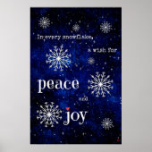Peace Joy Starry Night Christmas Wishes Holiday ポスター (正面)