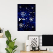 Peace Joy Starry Night Christmas Wishes Holiday ポスター (ホームオフィス)