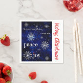 Peace Joy Starry Night Merry Christmas Holiday スタンダードカクテルナプキン (インサイチュ)