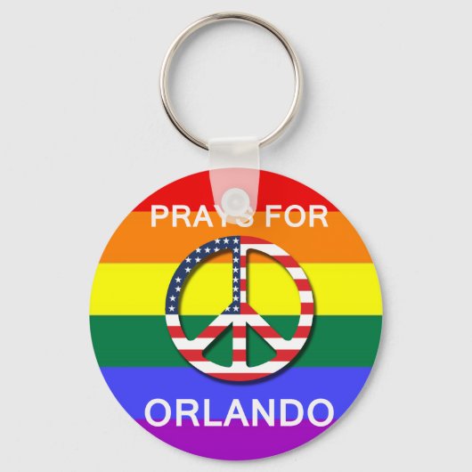 Peace Keychain 5,7 cm -  " Prays For Orlando" キーホルダー (正面)