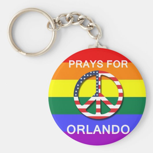 Peace Keychain 5,7 cm -  " Prays For Orlando" キーホルダー (正面)