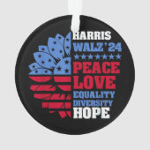 Peace LGBT Harris Walz Waltz オーナメント (裏面)