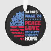 Peace LGBT Harris Walz Waltz オーナメント (正面)