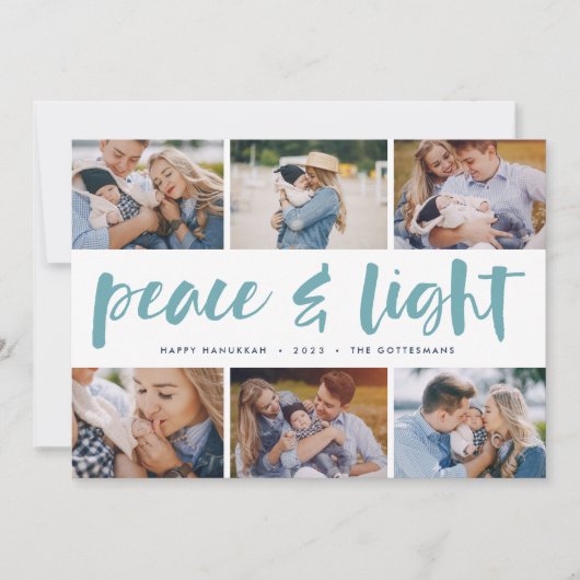 Peace & Light | Hanukkah Photo Collage シーズンカード (正面)
