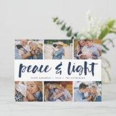 Peace & Light | Hanukkah Photo Collage シーズンカード (スタンド正面)