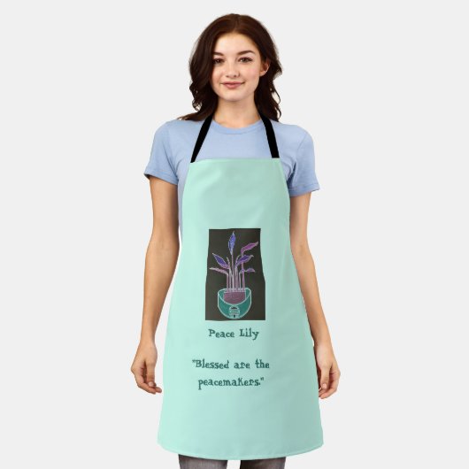 Peace Lily エプロン (着用した状態)