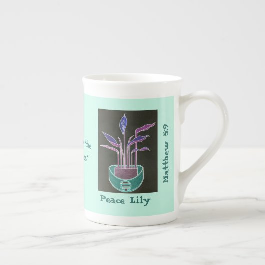 Peace Lily ボーンチャイナマグカップ (右)