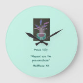 Peace Lily ラージ壁時計 (正面)