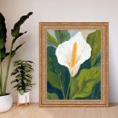 Peace Lily Flower Painting Watercolor ポスター