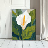 Peace Lily Flower Painting Watercolor ポスター