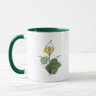 Peace Lily Line Art Mug マグカップ