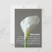 Peace Lily Memorial Thank You Card サンキューカード (裏面)