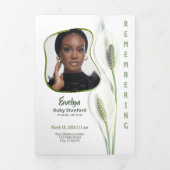 Peace Lily Modern Frame 35‑Photo Funeral 三つ折りプログラム (カバー)