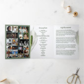 Peace Lily Modern Frame 35‑Photo Funeral 三つ折りプログラム (内部)