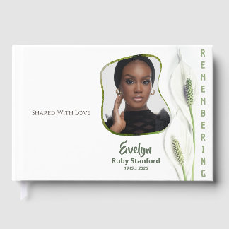 Peace Lily Modern Frame Photo Memorial ゲストブック