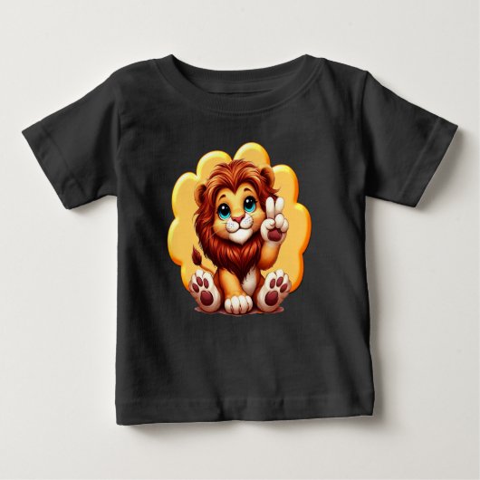 Peace Lion Baby Tee - Gentle Strength ベビーTシャツ (正面)