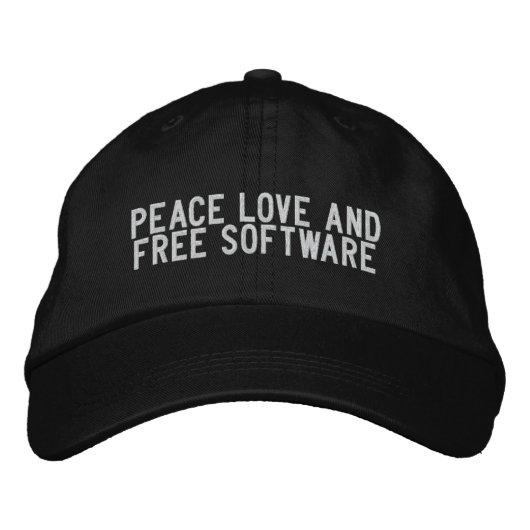 Peace Loveとフリーソフトウェア 刺繍入りキャップ (正面)