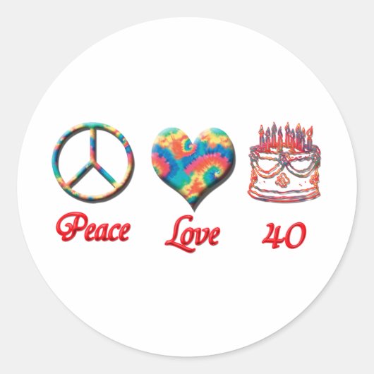 Peace Loveと40歳 ラウンドシール (正面)