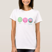Peace LoveとCupcakes Tシャツ (正面)