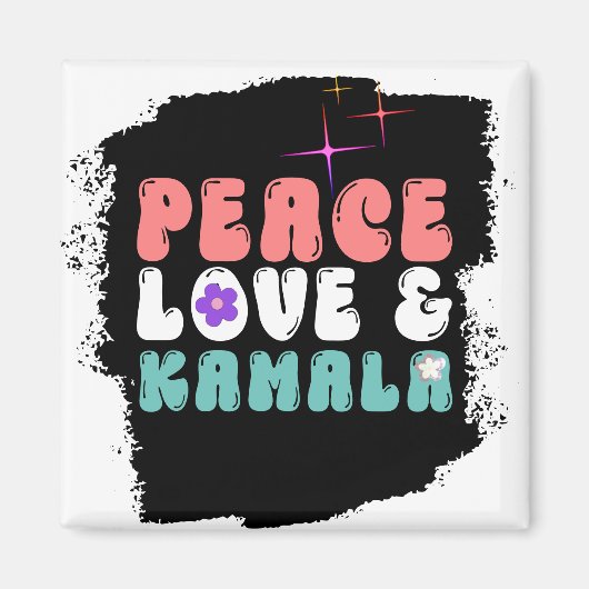 Peace LoveとKamala Harris 2024 for President マグネット (正面)