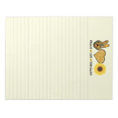 Peace Loveひまわりの花並みメモ帳 ノートパッド (正面)