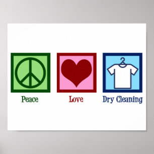 Peace Loveドライクリーニング ポスター