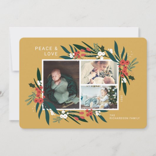 Peace & Loveフェスティバルクランベリー&葉の写真 シーズンカード (正面)