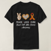 Peace Love治癒基底細胞皮膚がん認識度m Tシャツ (デザイン正面)