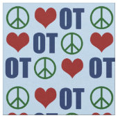 Peace Love職業セラピーOTパターン ファブリック (クローズアップ)