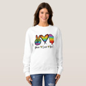 Peace Love ポップ・アートの It Sweatshirt、Rainbow Itポップ・アー スウェットシャツ (正面フル)