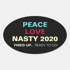 PEACE LOVE 扱いにく 2020 Oval Campaignスタンプ 楕円形シール
