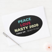 PEACE LOVE 扱いにく 2020 Oval Campaignスタンプ 楕円形シール (封筒)