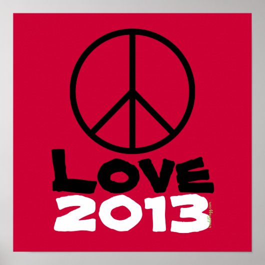 Peace Love 2013ポスターアートプリント（赤） ポスター (正面)