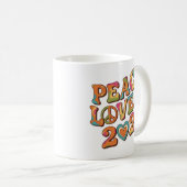 Peace Love 2026 Retro Psychedelic Mug コーヒーマグカップ (正面右)