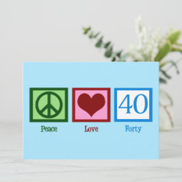 Peace Love 40かわいい40歳の誕生日 カード