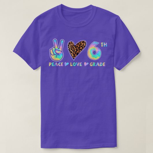 Peace Love 6th Grade Squad Back to School Teacher  Tシャツ (デザイン正面)