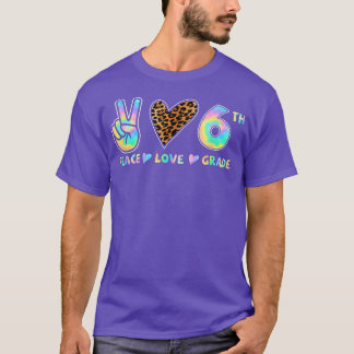 Peace Love 6th Grade Squad Back to School Teacher  Tシャツ