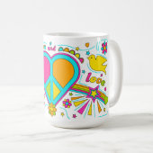Peace & Love 70sグラフィティマグ コーヒーマグカップ (正面右)