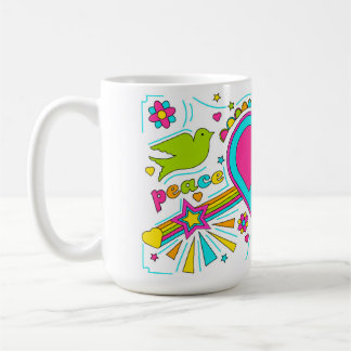 Peace & Love 70sグラフィティマグ コーヒーマグカップ