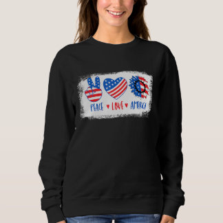 Peace Love America 7月4日ひまわりアメリカ スウェットシャツ