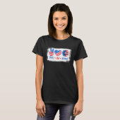 Peace Love America 7月4日ひまわりアメリカ Tシャツ (正面フル)