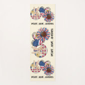 Peace, Love & America – Patriotic Sunflower ヨガマット (正面)