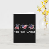 Peace Love America Sunflower Women 4 Of July カード (黄色い花)