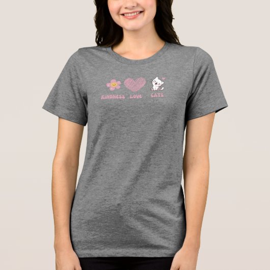 Peace, Love and Cats Doodles  トライブレンドＴシャツ (正面)