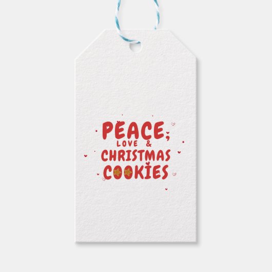 Peace, Love, and Christmas Cookie ギフトタグ (正面)